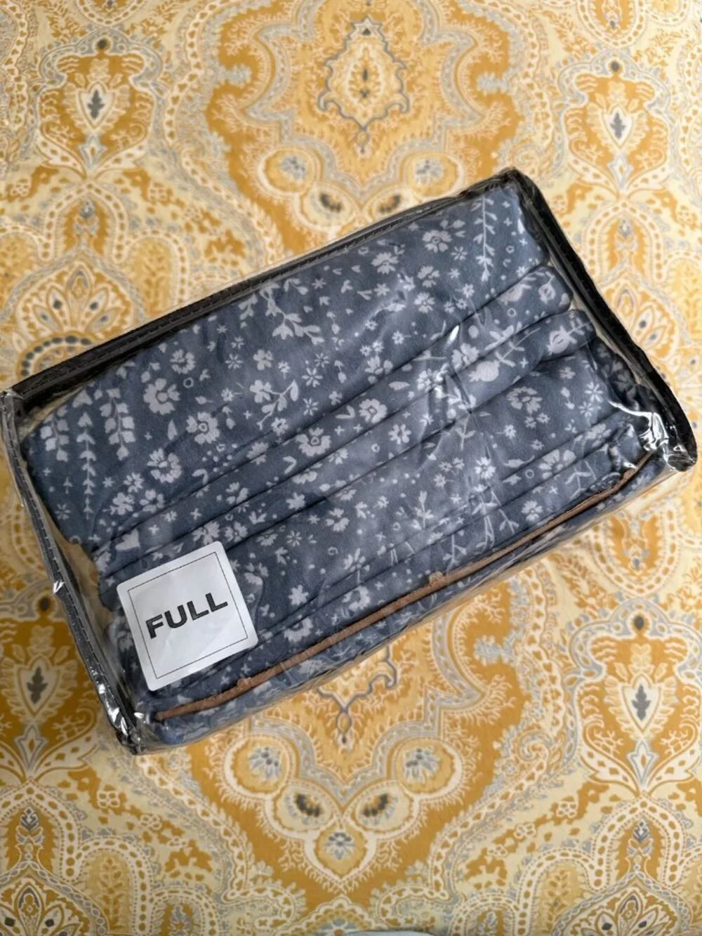 Cuddl Duds Heavyweight Flannel Blue Floral Full Size Sheet Set - NIP